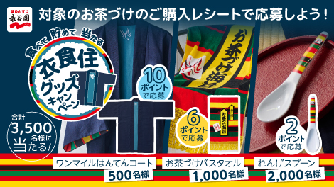 食べて貯めて当たる 衣食住グッズキャンペーン
